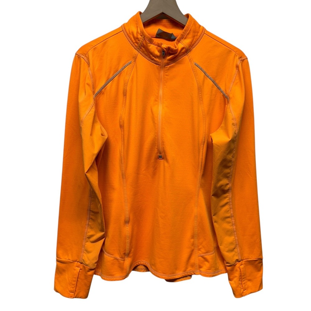 Athleta 1/2 Zip Pullover Women XL Orange Long Sleeve Athletic Workout Running